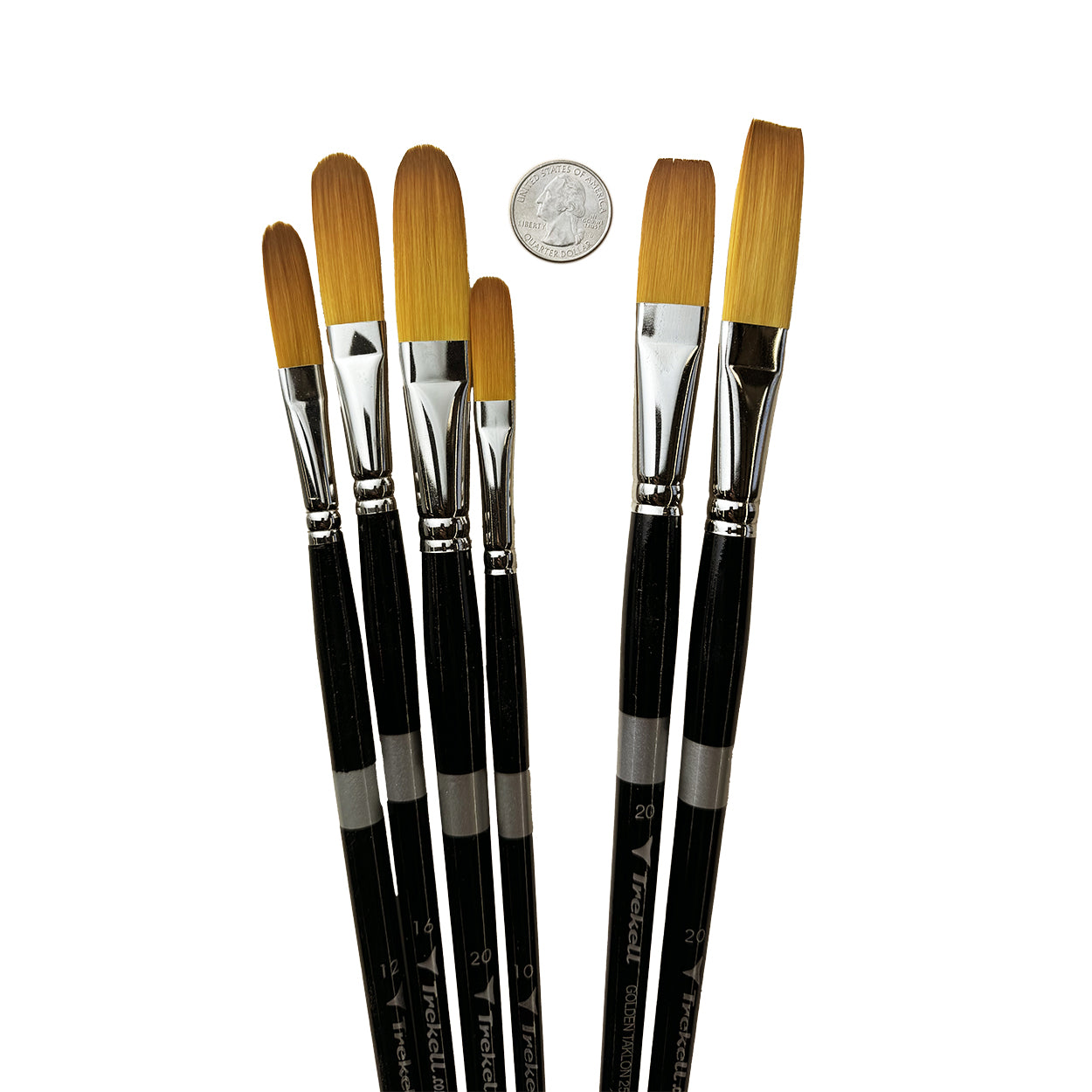 Trekell Golden Taklon Art Brushes - Long Handle - Big Brush