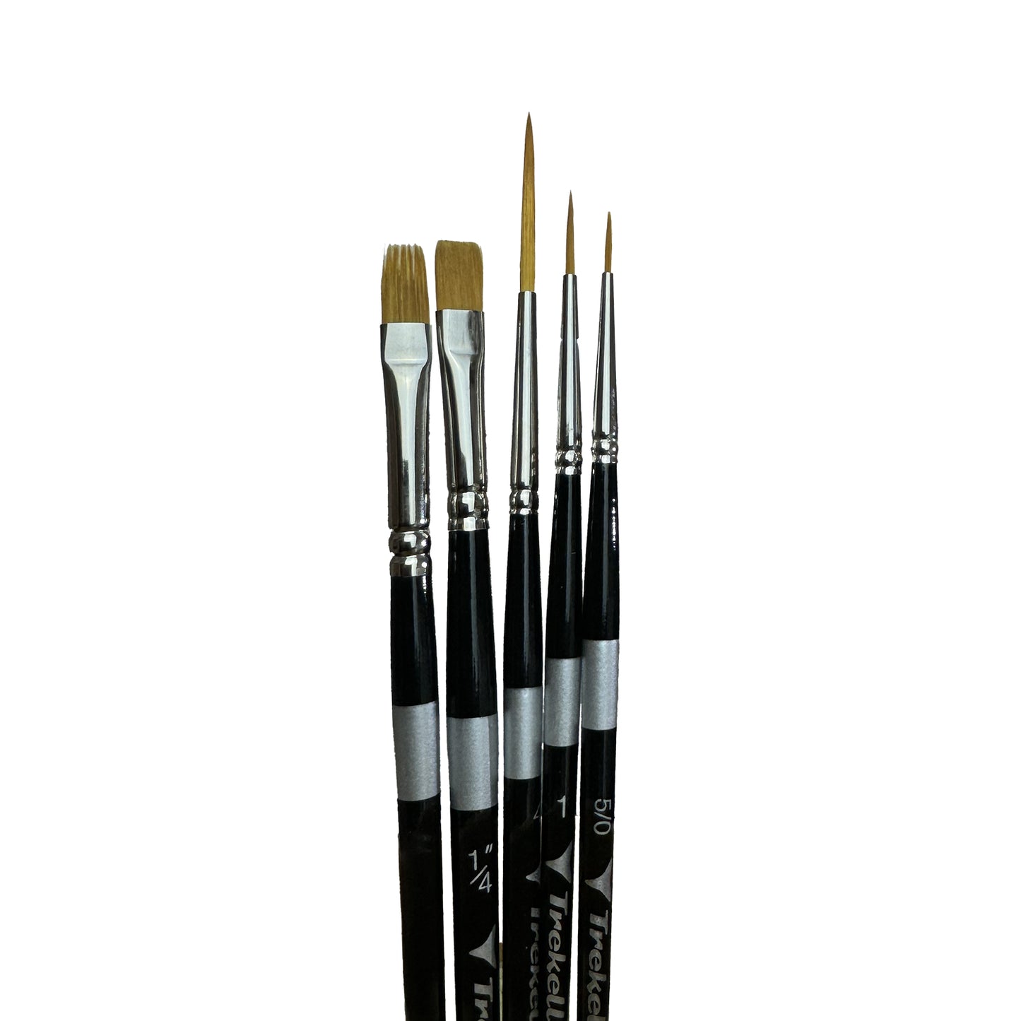 Trekell Golden Taklon Bundle - Short Handle Professional Artist Brushes