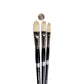 three paintbrushes with a coin next to them