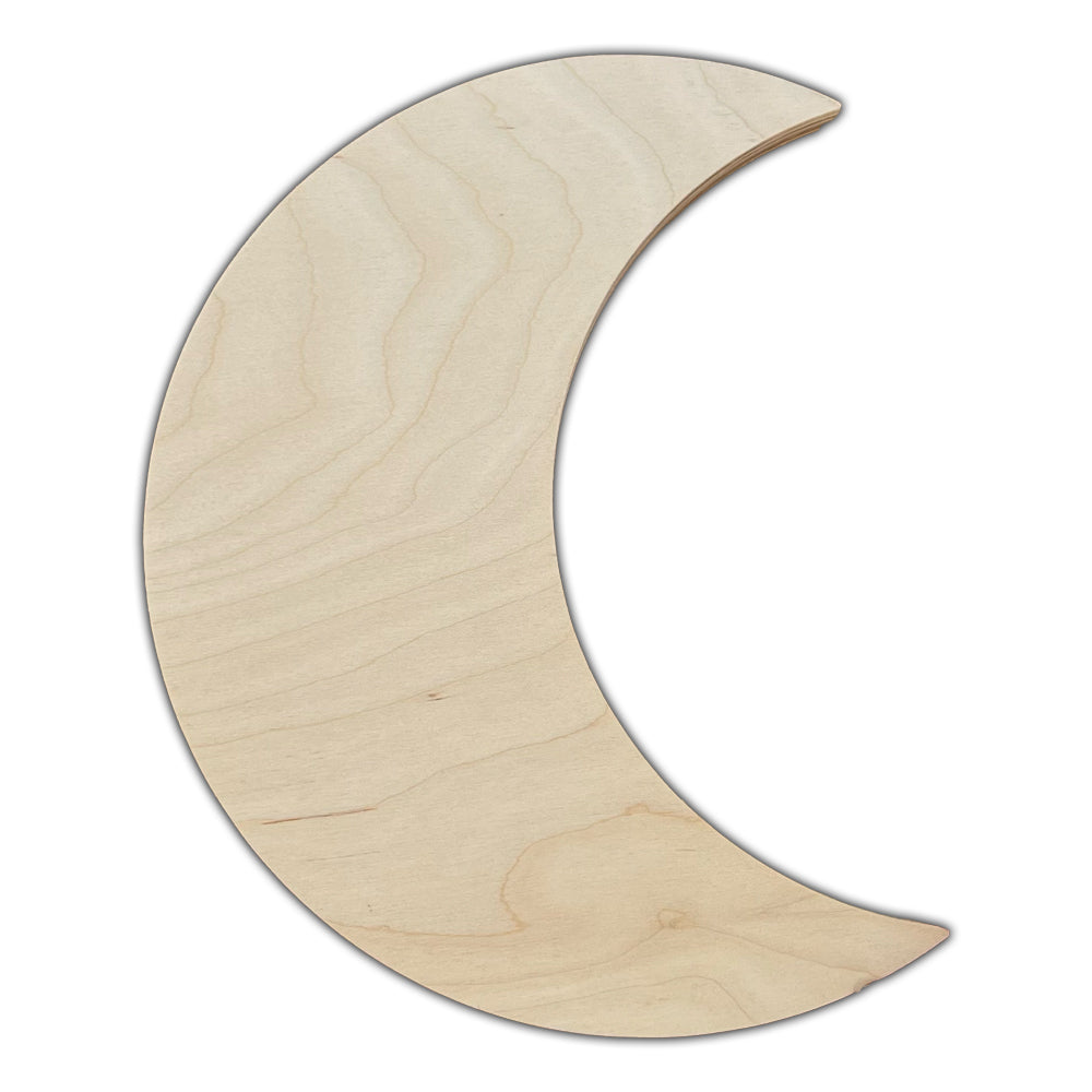 a crescent moon made of wood