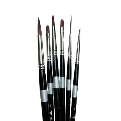 Crimson Taklon Bundle - Short Handle Professional Artist Brushes