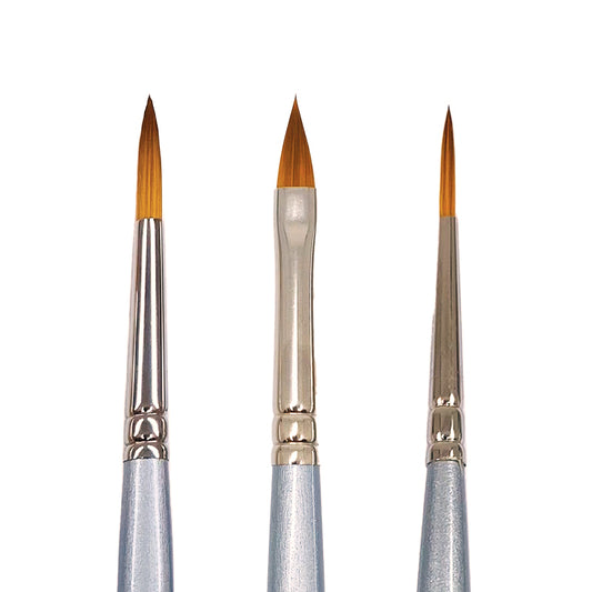 Trekell MIDZ Detail Brush Set - Pinceles artísticos sintéticos para óleo, acrílico y acuarela