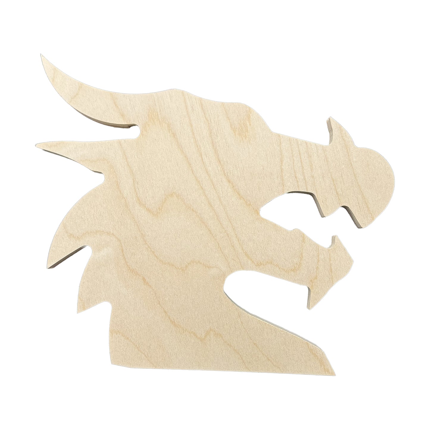 a dragon's head shaped wood canvas