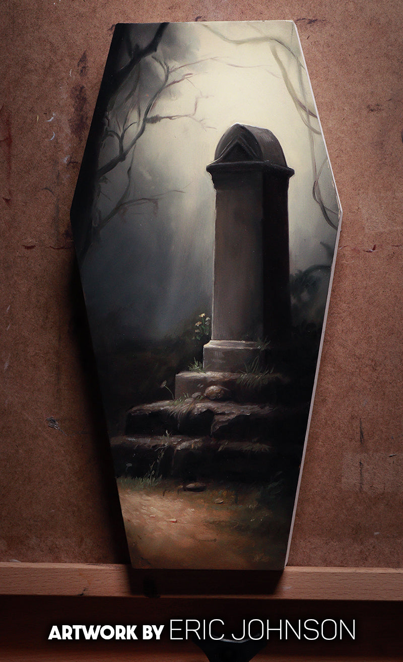 Trekell Coffin Cradled Panel - Wooden Painting Halloween Canvas