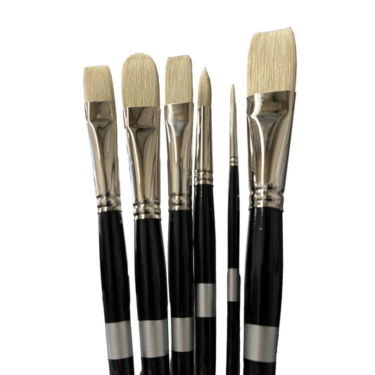 Trekell Hog Bristle Bundle - Long Handle Professional Artist Brushes
