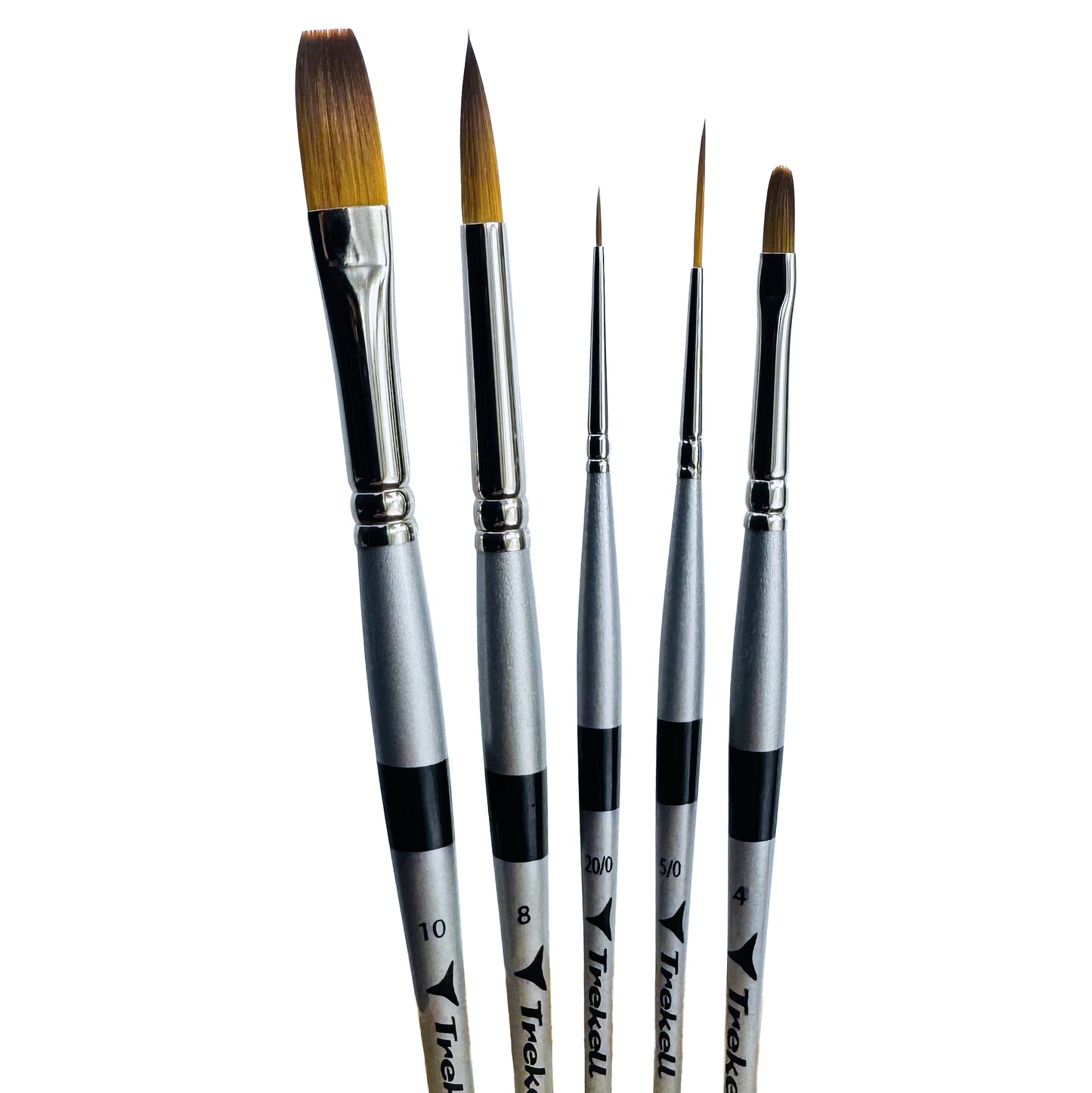 Trekell MIDZ Oil Starter 5 Piece Brush Set - Synthetic Artist Brushes for Oil Paint