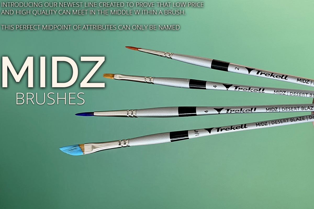 a set of paintbrushes advertised by midz paintbrushes