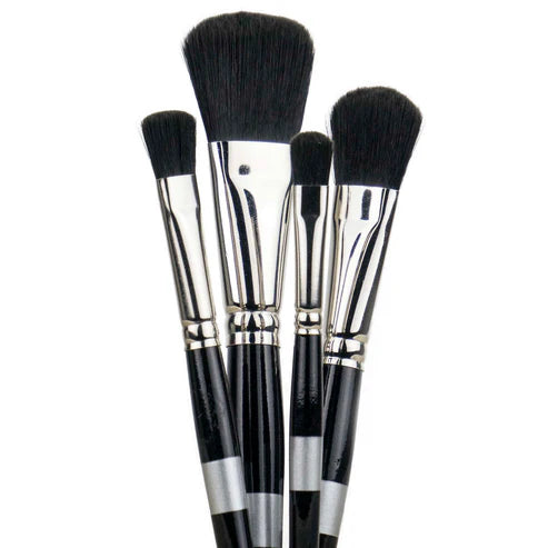 black paintbrushes with black tips