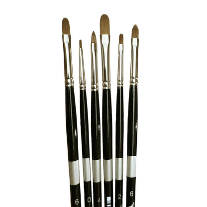 Trekell Sienna Bundle - Synthetic Red Sable Brushes, Long Handle