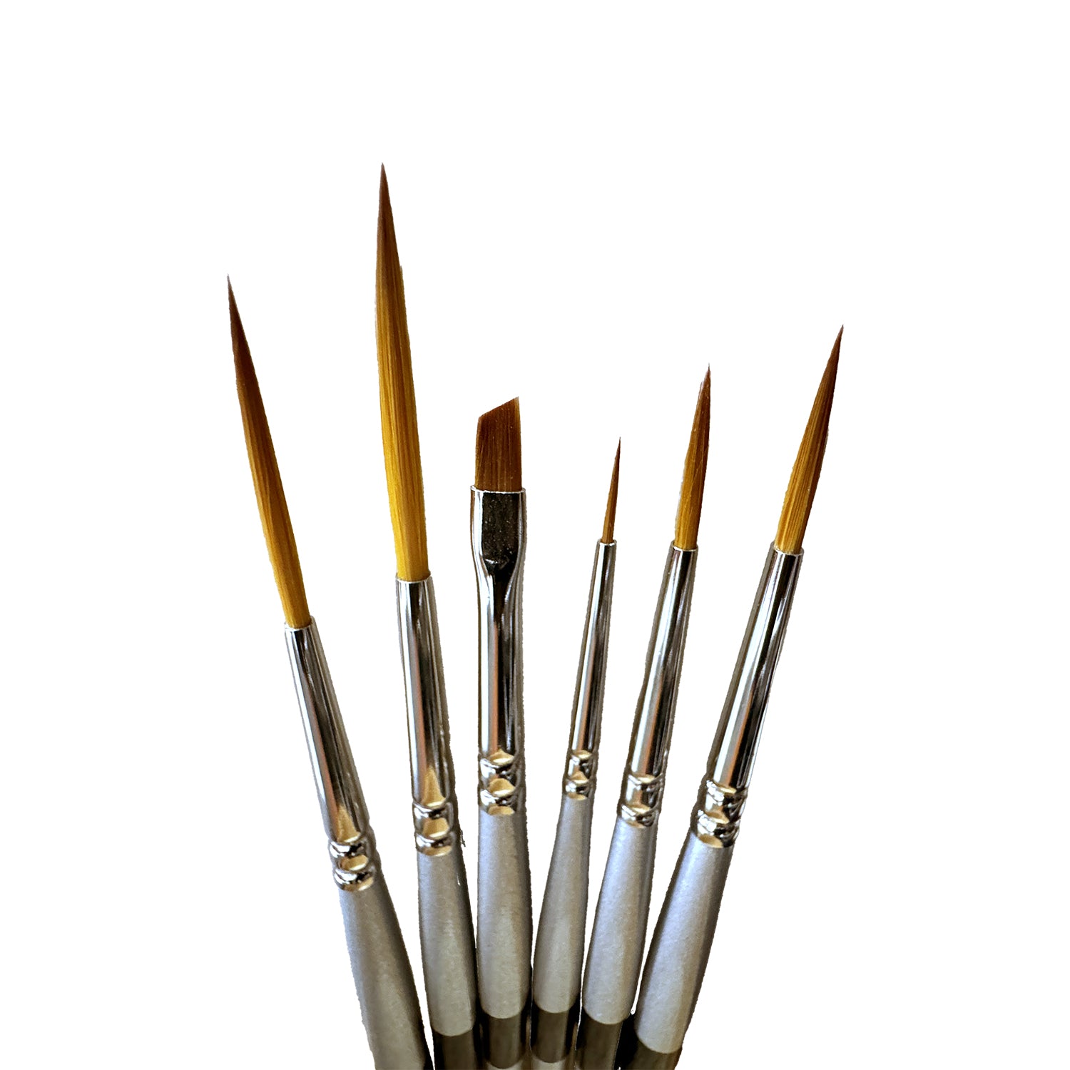 a set of linework paintbrushes with brown tips