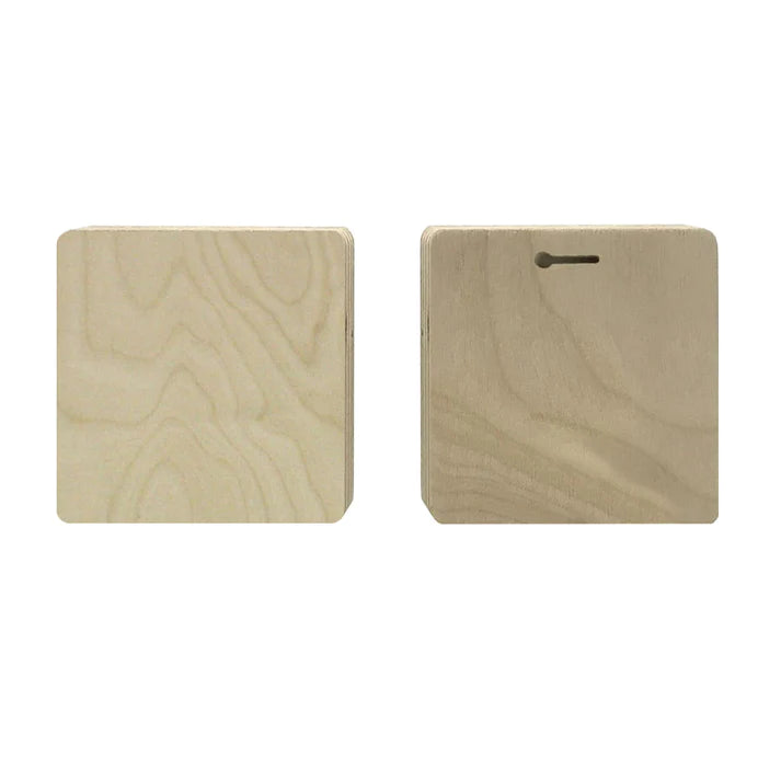 two square wood canvases