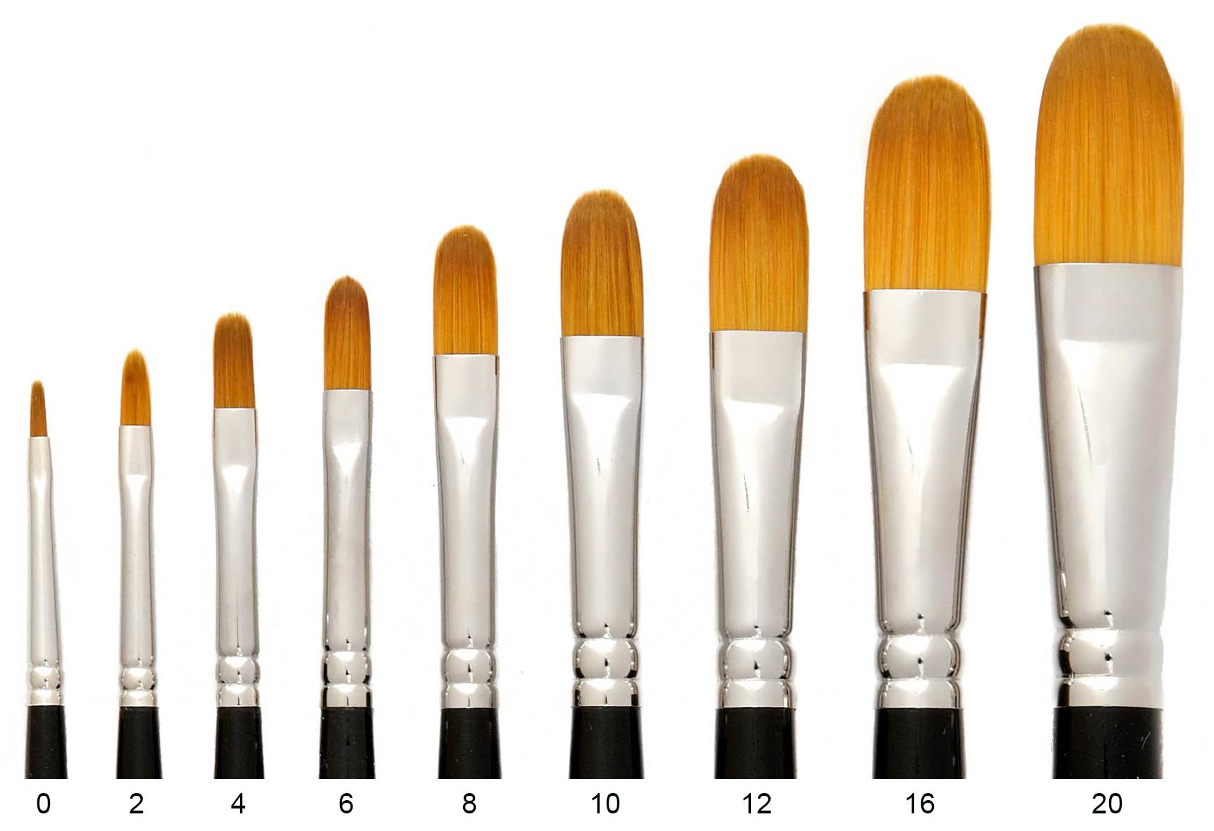 Trekell Golden Taklon Long Handle Artist Brushes - Synthetic Bristles for  Acrylic and Oil Painting