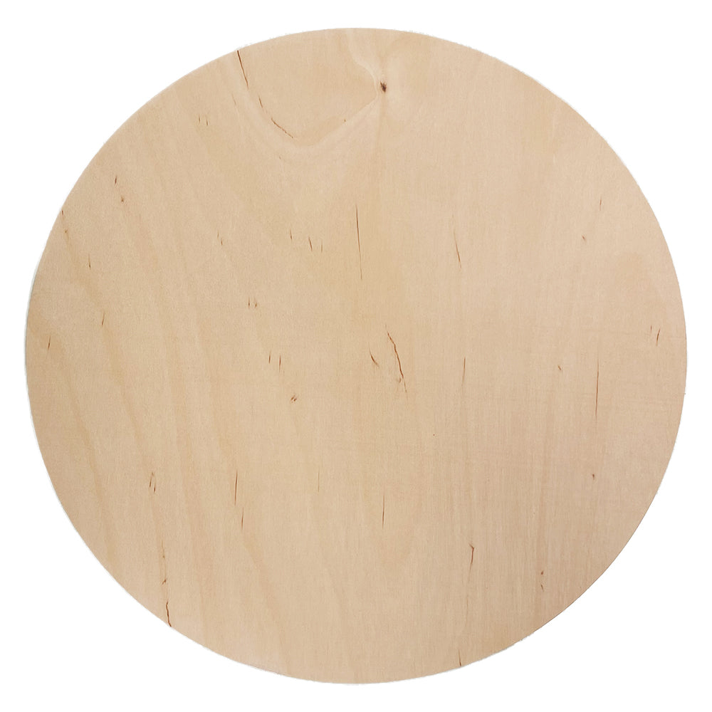 a wood canvas in a circle shape